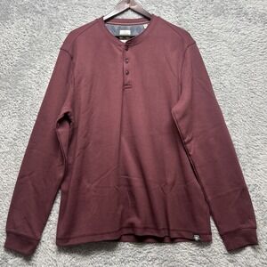 Cooper Oak Shirt Mens XL Red Burgundy‎ Henley Sweatshirt Long Sleeve Outdoor